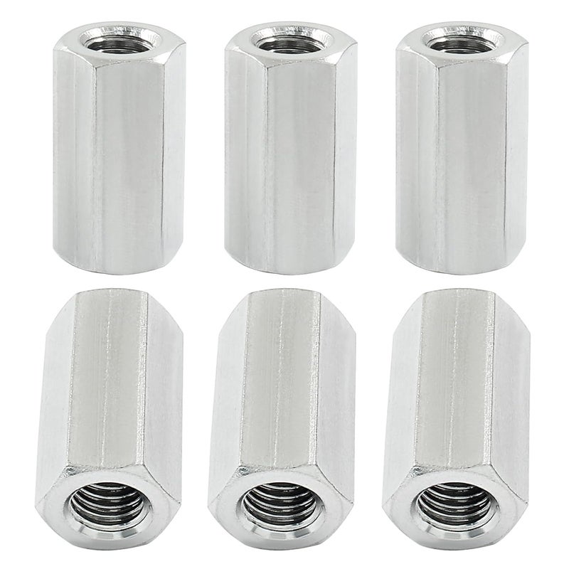 Moicstiy 6 Pcs M8 X 1.25-Pitch 25 mm Length Hex Coupling Nut, 13 mm Width Stainless Steel Rod Coupling Nuts (Metric) - Image 5